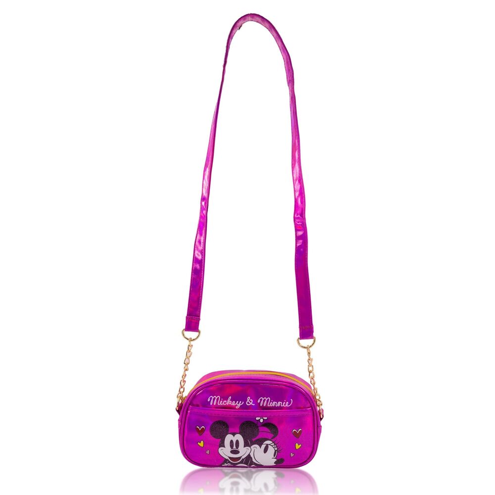4755 Disney Mickey and Minnie Purse Crossbody Handbag | Metallic Vinyl